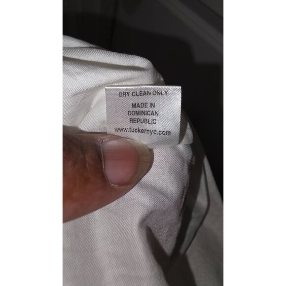 Tucker 100% Silk Ivory Spaghetti Strap Maxi Dress Adjustable Waist Tie Size L - Picture 9 of 9